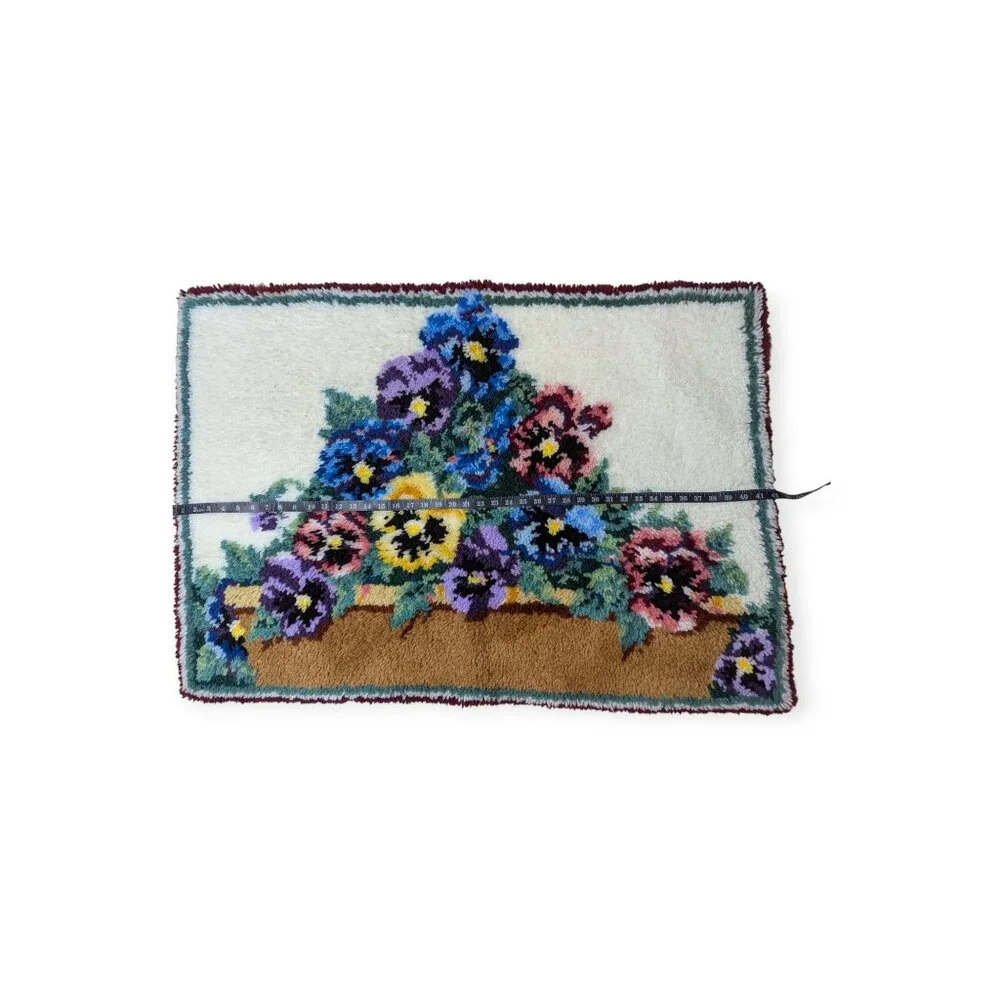 Handmade Colorful Pansy Soft Large Latch Hook Rug 42